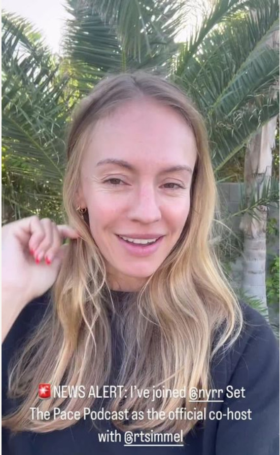 Becs Gentry's Instagram Story announcing NYRR podcast